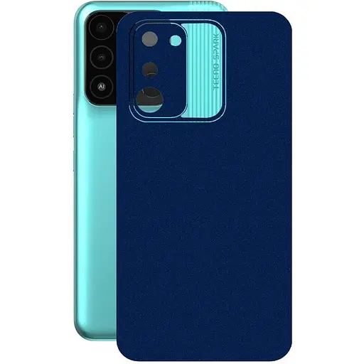 Защитная пленка StatusSKIN для Tecno Spark 8c Корпус Винил Синий металлик - фото 1