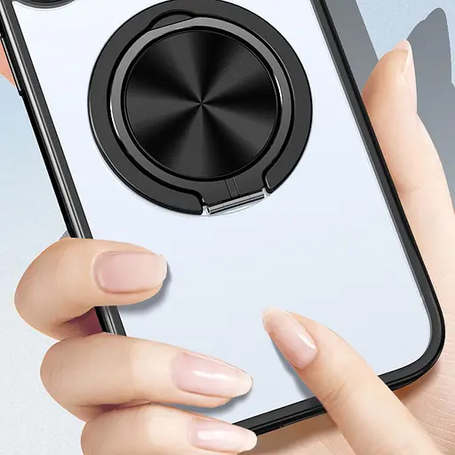 Чехол Epik TPU+PC Metal Ring with MagSafe для Apple iPhone 15, 6.1 Черный - фото 2