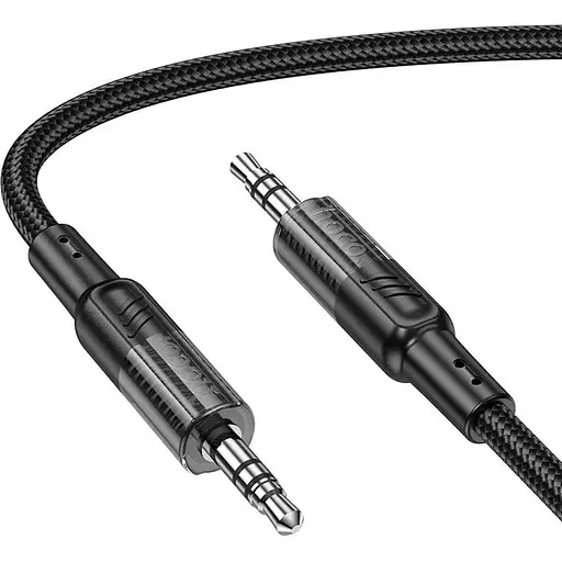 Кабель Hoco UPA27 Spirit прозрачный аудиокабель AUX Черный