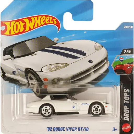 Базова машинка Hot Wheels Drop Tops 92 Dodge Viper RT/10 біла (5785) JJM01-N521 - фото 1
