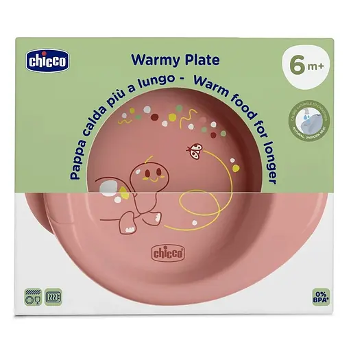 Термостійка тарілка Chicco Warmy Plate 6м+ рожева (16000.15) - фото 2