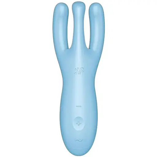 Клиторальный смарт вибратор Satisfyer Threesome 4 Blue с тремя пальчиками