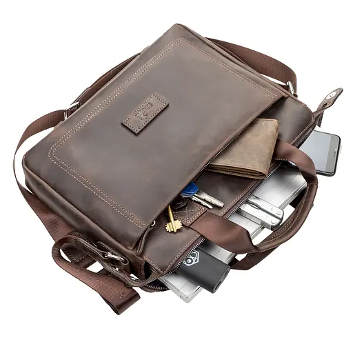 Чоловіча шкіряна сумка SHVIGEL 34х25х6 см sum0012487 - фото 3