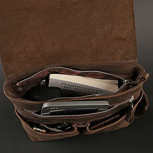 Сумка кожаная мужская SHVIGEL 25,5х23х4,5 см sum0012623 - фото 4