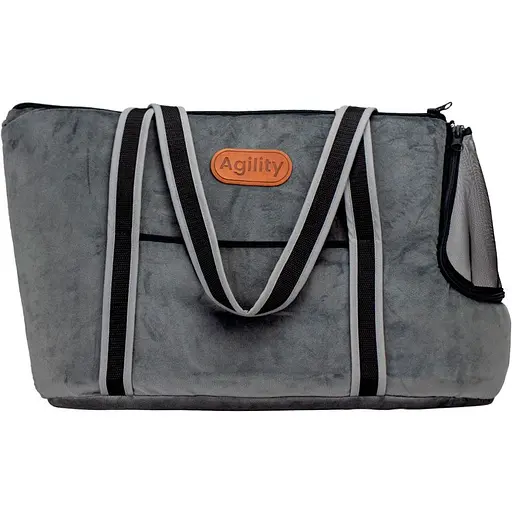 Сумка-переноска для котів і собак Agility 51 x 27 см графітова 