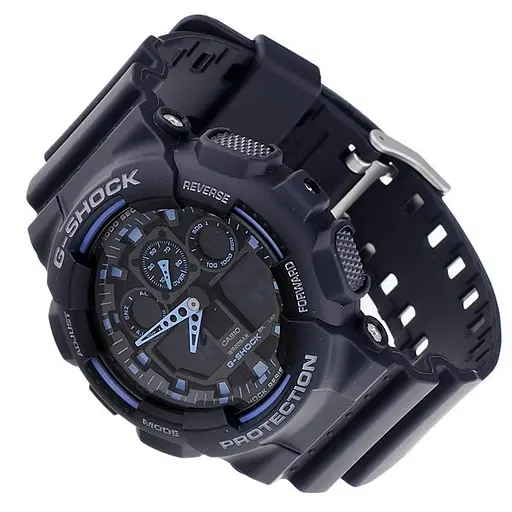 Наручний годинник ударостійке кварцове Casio G-Shock GA-100-1A2ER Оригінал для чоловіків з полімерним ремінцем - фото 2