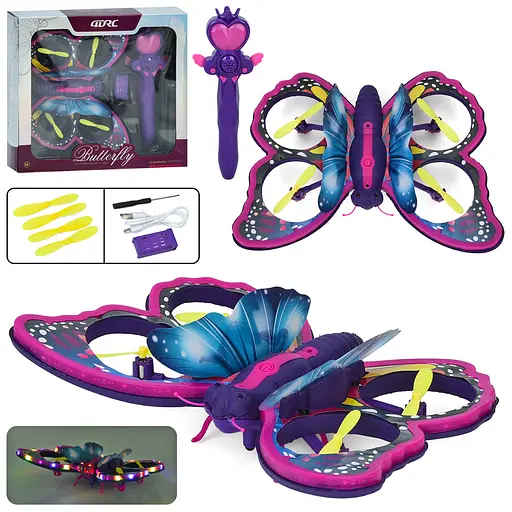 Квадрокоптер-метелик, 21.5x16.5x7 см, світло, 27x25x7.5 см