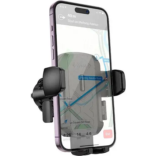 Держатель Hoco Gamble one-button Car holder H64 air outlet 4.5-7" - фото 1