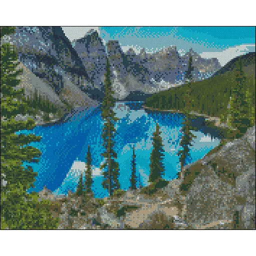 Алмазная мозаика Strateg ПРЕМИУМ Горное озеро без подрамника размером 40х50 см (ZAV4050-29) - фото 1