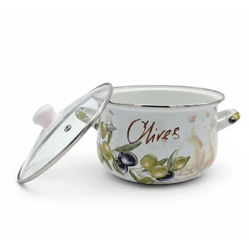 Каструля Verona емальована зі скляною кришкою 3 л (VR-0001-20) - фото 2