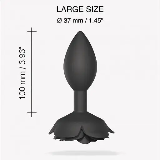 Силиконовая анальная пробка Love To Love Open Roses L Size - Black Onyx - фото 3