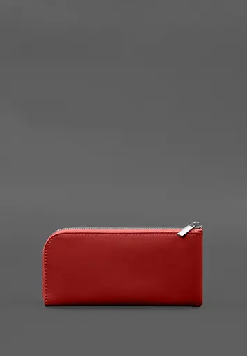 Кожаный портмоне-купюрник на молнии 14.1 красный - фото 9
