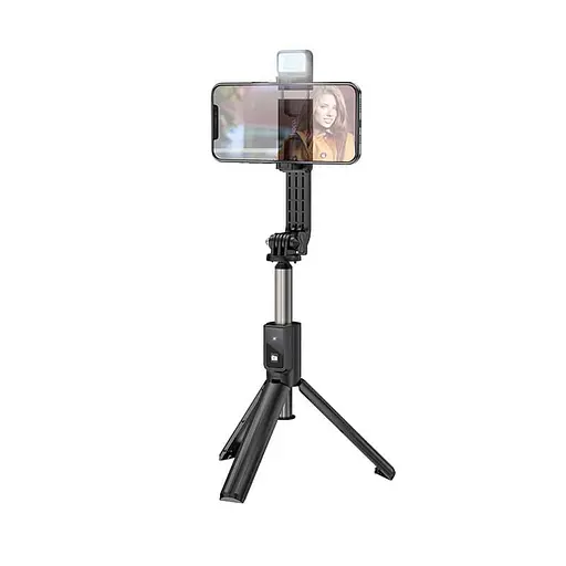 Селфи-монопод Hoco Treasure aluminum alloy fill light Gimbal version live broadcast support K15 Bluetooth - фото 2