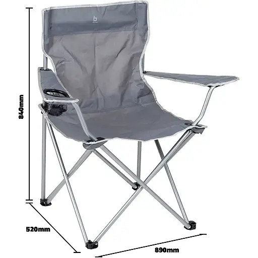 Кресло раскладное Bo-Camp Foldable Compact серое (1267192) - фото 4