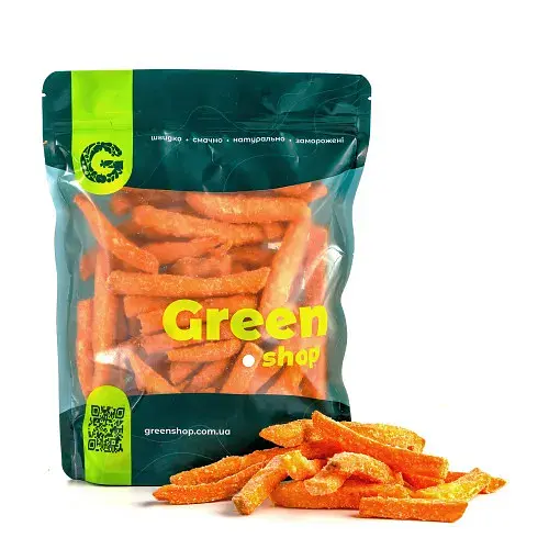 Заморожена картопля фрі Green Shop солодка (батат) 500 г