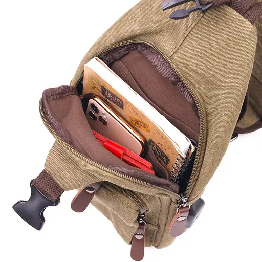 Современная сумка через плечо с usb кабелем мужская из плотного текстиля Vintage 15х31х6 см sum0021418 - фото 5