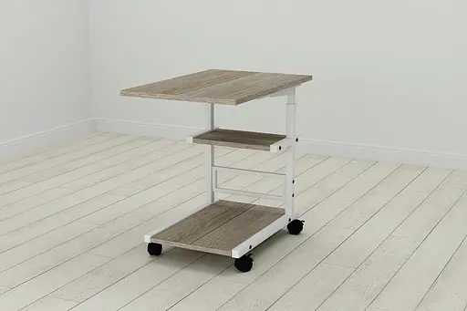 Стіл приставний Ferrum-decor Адан 62x40x60 метал Білий ДСП Дуб Дуб Сонома Трюфель 16мм (FRD-102495)