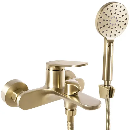 Змішувач для ванни Rea Marco brushed gold настінний з виливом REA-B5942 Золотий - фото 1