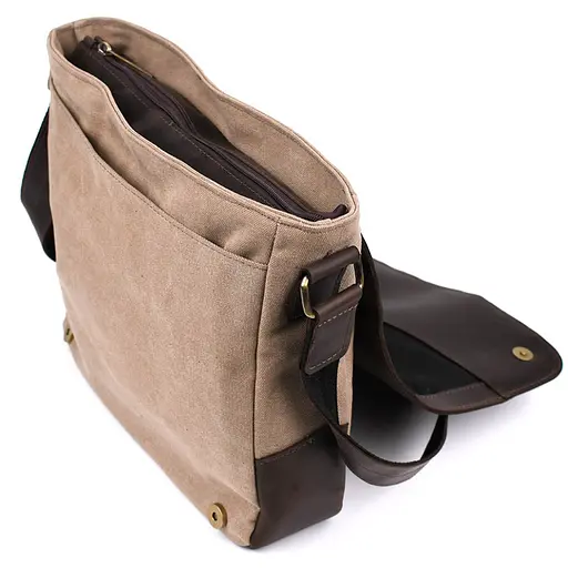 Шкіряна чоловіча сумка через плече TARWA 30х32х7,5 см nsa0001245 - фото 4