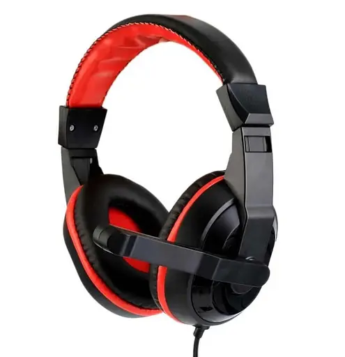 Ігрові навушники Kebidu для ПК з мікрофоном (Чорні з червоним) - фото 2