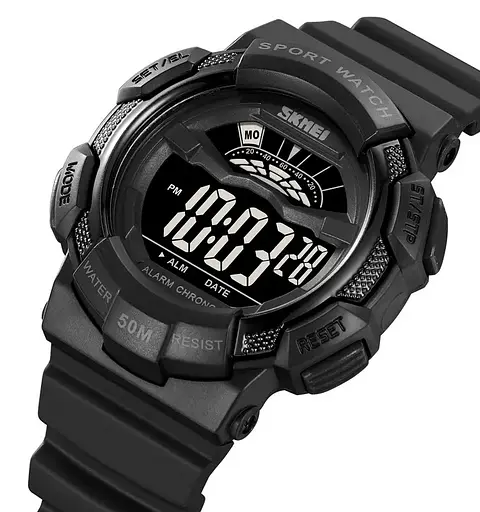 Мужские спортивные часы Skmei 2153 (Черные с черным циферблатом) - фото 2