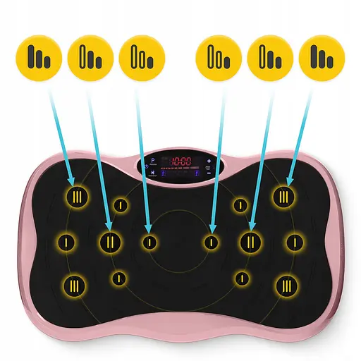 Виброплатформа для тренировок 4FIZJO Ultra+ с пультом и эспандерами Black/Pink (P-5905973402880) - фото 4