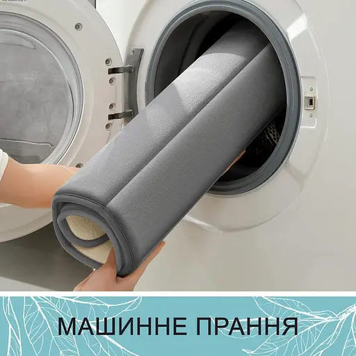 Современный коврик для ванной Aquarius с эффектом памяти U-образный контурный 50 х 50 см Серый в полоску - фото 6