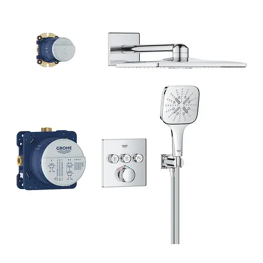 Душевая система скрытого монтажа Grohe Grohtherm Smartcontrol Rainshower SmartActive 310 Cube 34864000, Хром - фото 2