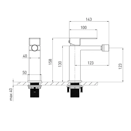 Змішувач для біде Volle Pardo cepillado oro 1548.020115 Золотий - фото 2