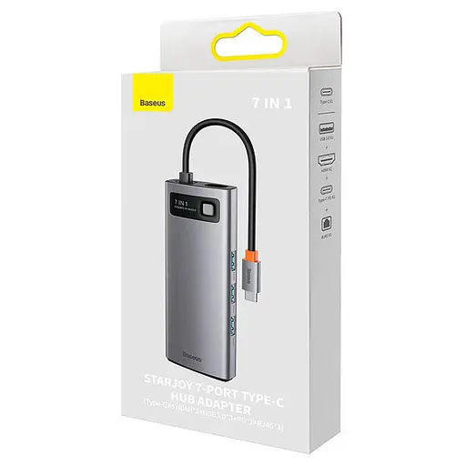Хаб конвертер Baseus Metal Gleam Usb-C - VGA 7-in-1 WKWG040013 - фото 7