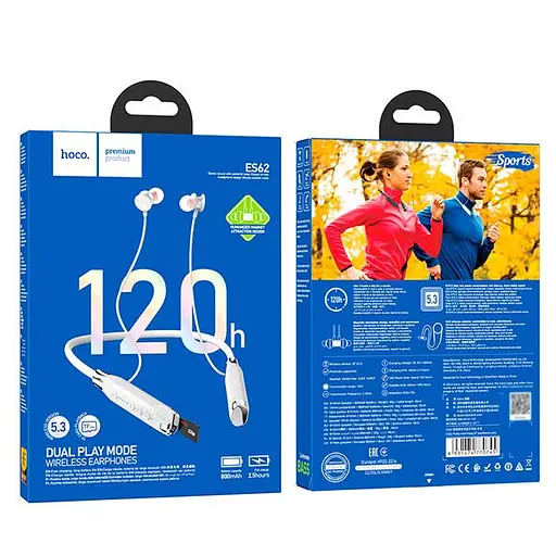 Навушники бездротові Hoco ES62 Pretty neck-hang BT5.3 earphones, TF 32GB, 800mAh, 120h, 96 см, gray - фото 4