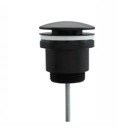 Донний клапан Frap F62-7 натискний, 1 1/4", чорний, Чорний матовий - фото 1