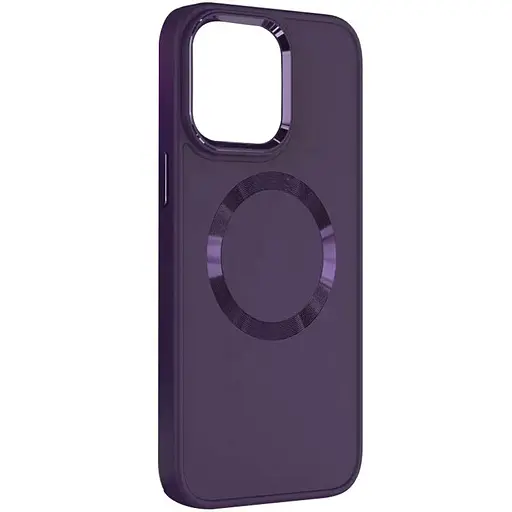 Чохол Epik TPU Bonbon Metal Style with MagSafe для Apple iPhone 14, 6.1 Фіолетовий/Dark Purple