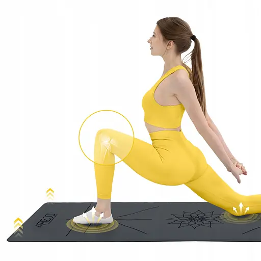 Коврик (мат) спортивный 4FIZJO PU 183 x 68 x 0.4 см для йоги и фитнеса 4FJ0587 Black (P-5907739319531) - фото 8