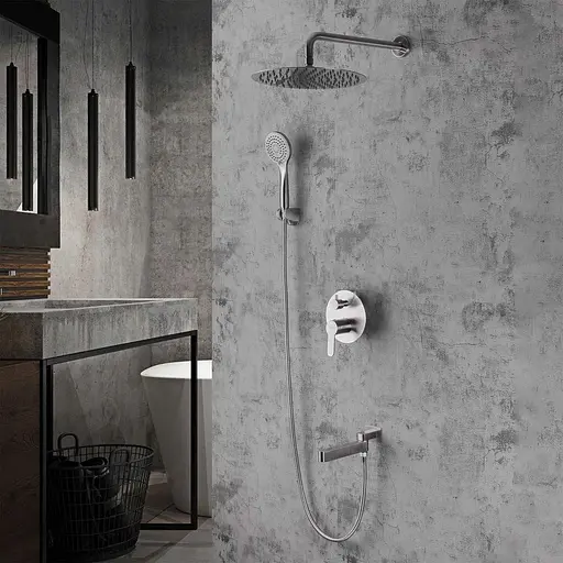 Душевая система скрытого монтажа Gappo G7199-30 с 3-функциями, излив - переключатель на лейку, нержавеющая сталь - фото 2