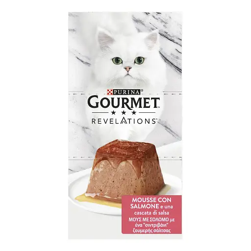 Влажный корм Gourmet Revelations Мусс с лососем и подливкой полнорационный для взрослых кошек 114 г (2х57 г) - фото 4