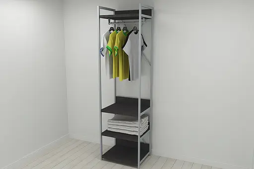 Шафа Гардероб Уні секція 3 серії Конект Ferrum-decor 220x60x50см Сірий метал ДСП Венге Магія 32 мм (FRD-104528) - фото 8