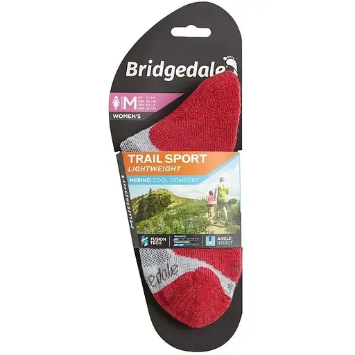 Шкарпетки Bridgedale Trail Sport LW Ankle Wmn Grey/Red M (1053-710606.812.M) - фото 2