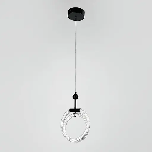 Чорний підвіс із двома завитками обплетеного неону 24 Вт | Арт. MJ 201-300 BK | Line F - фото 8