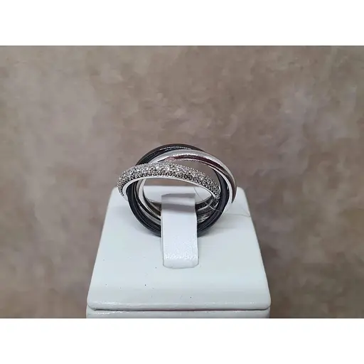 Серебряное кольцо Aurora с керамикой и фианитами. С1110Ч - фото 3