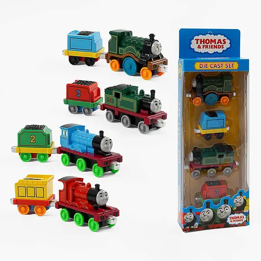 Набор поездов Томас и его друзья, 899-13, металлопластик, 2 локомотива, 2 вагончика (В ассортименте) - фото 2