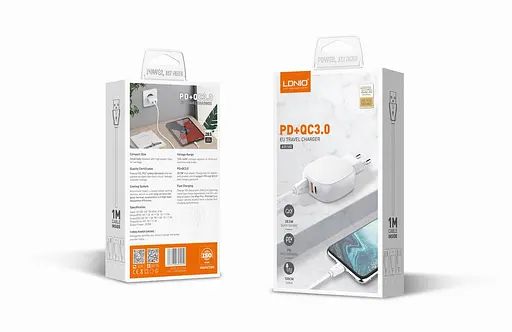 Адаптер LDNIO Type-C для Lightning Cable A3510Q | 2USB/1Type-C, QC/PD, 3A/28.5W| - фото 5