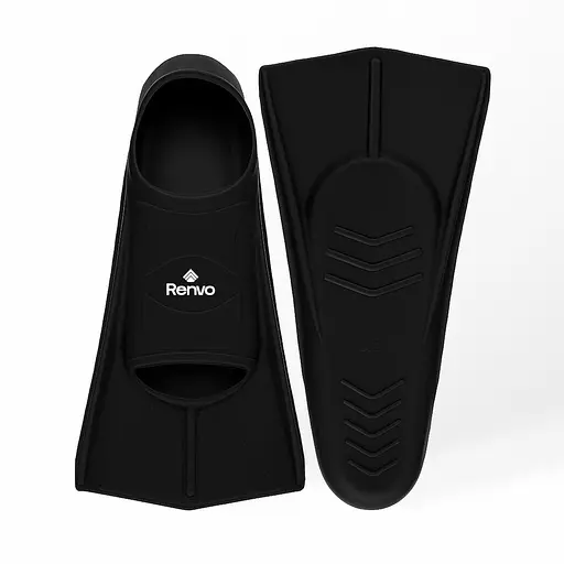 Короткі ласти для тренування в басейні Renvo Frio із закритою п'ятою Чорний розмір 33-35 (SF100-01 33-35) - фото 1
