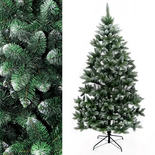 Ялинка штучна Hvoya Elegant 180 см на металевій підставці зелена з білими кінчиками