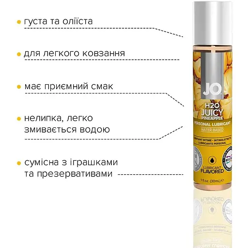Змазка на водній основі System JO H2O - Juicy Pineapple (30 мл) - фото 3