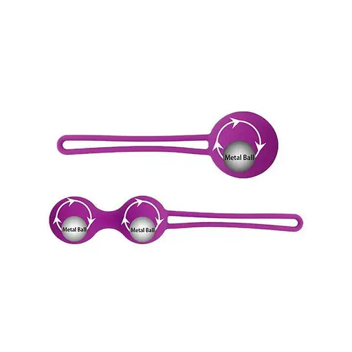 Комплект силіконових вагінальних кульок 3 шт. Фіолетовий - фото 3