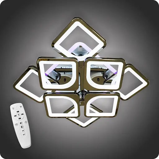 Люстра світлодіодна 517 Dlight 3color з пультом 170Вт Чорний Хром (01851) - фото 1