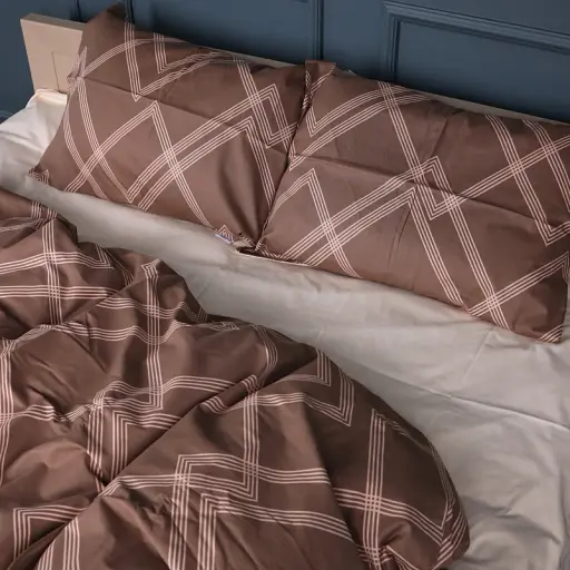 Наволочка MirSon Сатин Brown Geometry 45х45 см коричнева (2200011123271) - фото 4