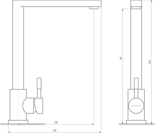 Змішувач для кухні Globus Lux Alpen SUS-112 Нержавіюча сталь - фото 4