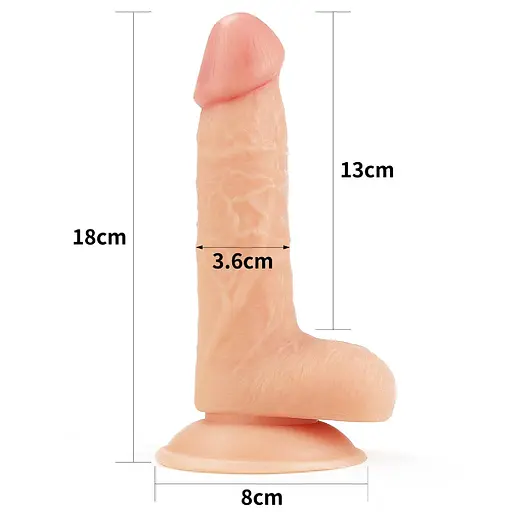 Фалоімітатор LoveToy The Ultra Soft Dude Flesh 18 см тілесний - фото 10
